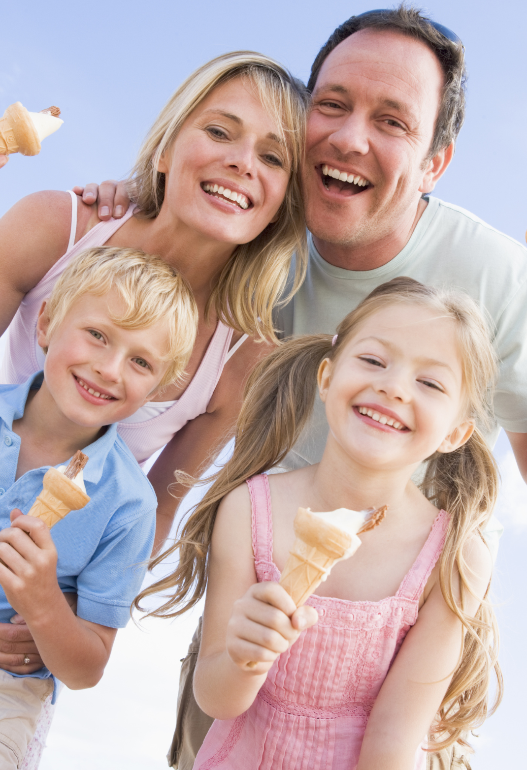 family eating ice cream