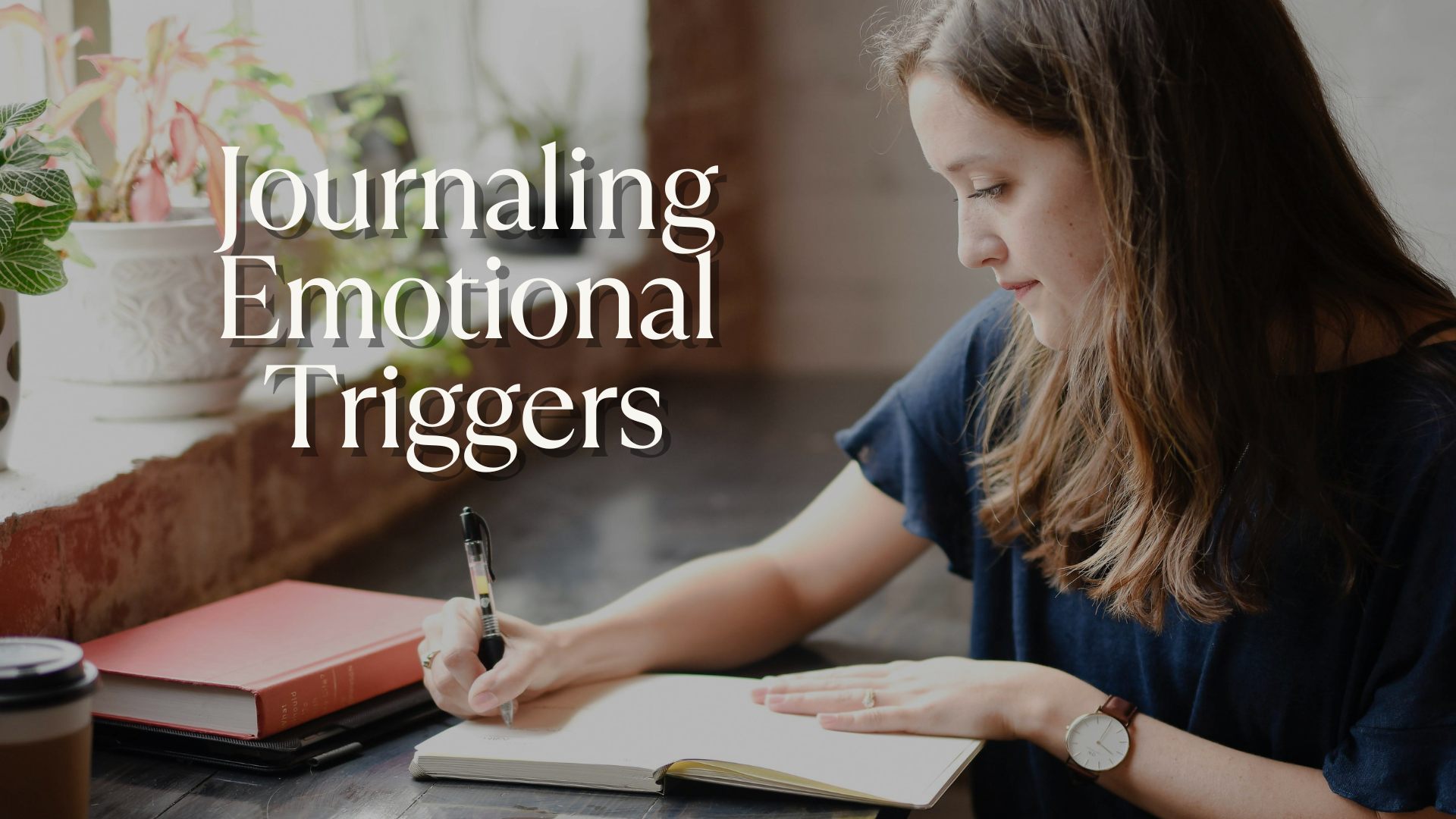 Woman writing on her journal