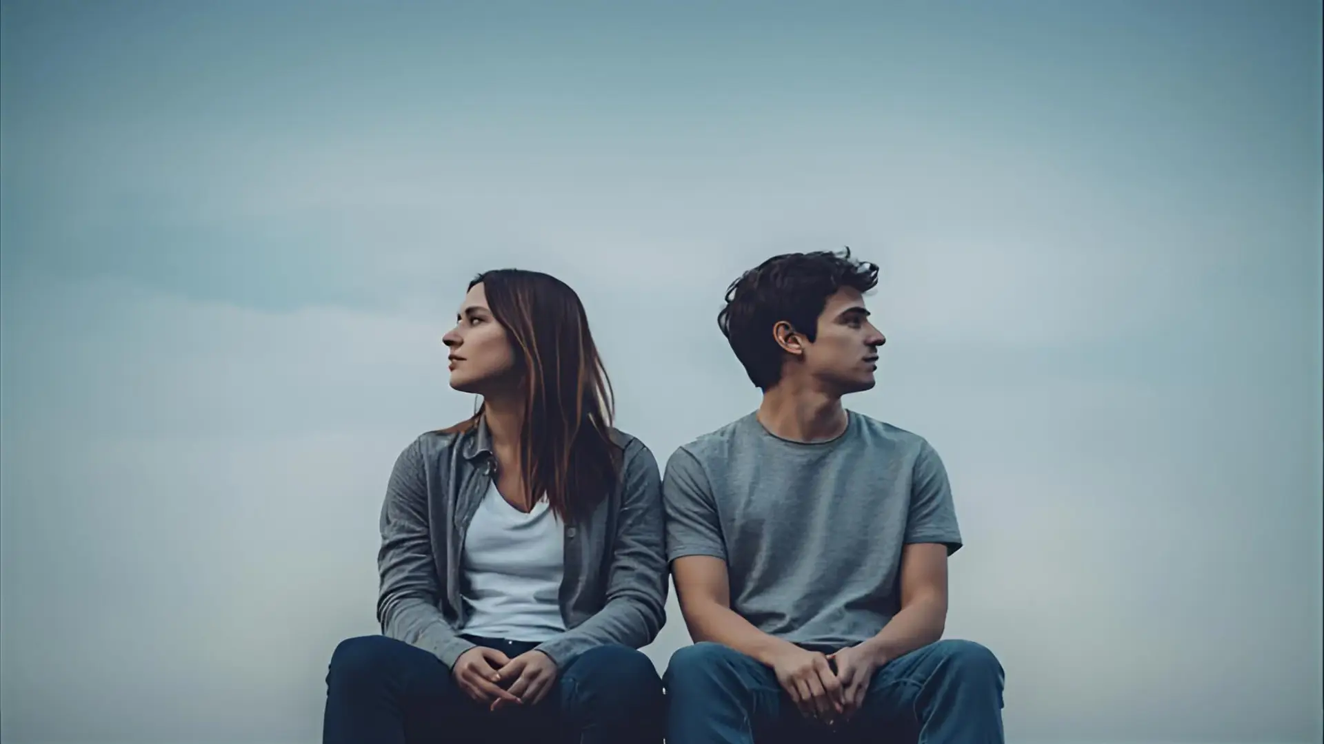 couple looking away from each other in a troubled relationship