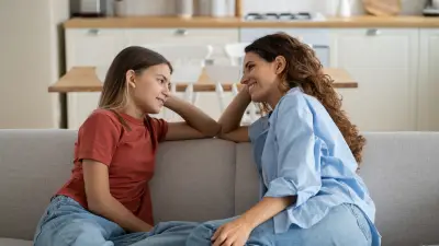 heart to heart talk between mother and teenage daughter